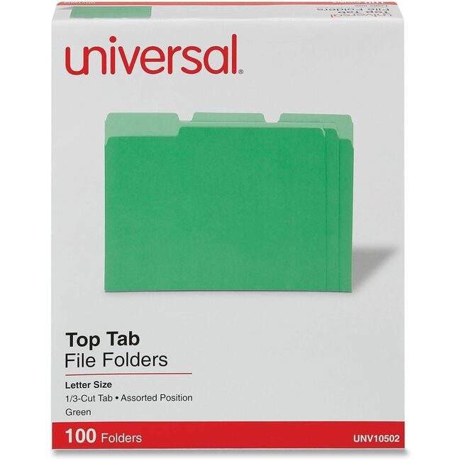 Universal Office Products Folder File 1/3C Letter Green UNV10502