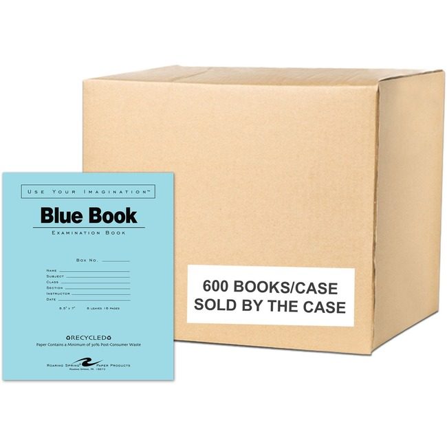 Roaring Spring Paper Products Exam Book Blue 8.5X7 8SHT ROA77608CS