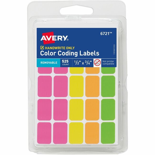 Avery Products Corporation Label Hw Neon 25UP AVE06721