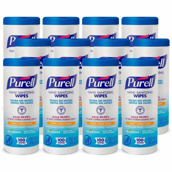 GOJO Industries Wipes 100 Count Can Purell GOJ911112CT