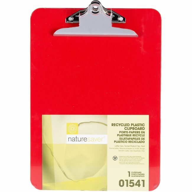 Nature Saver Clipboard Plastic Rcycld Red NAT01541