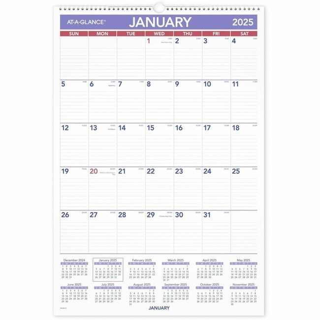 ACCO Brands AT-A-GLANCE Calendar Wall Mnth Laminatd AAGPMLM03-28