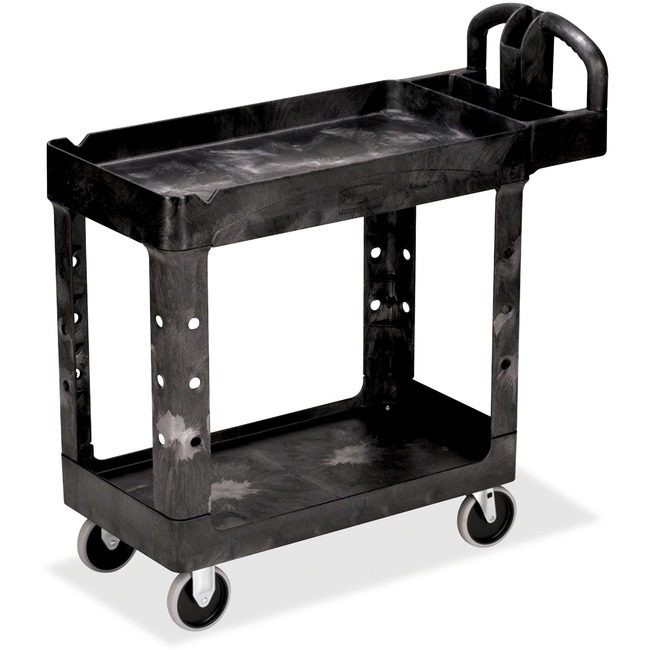Rubbermaid Commercial Products Cart Utility 2 SHELF Black RCP450088BK