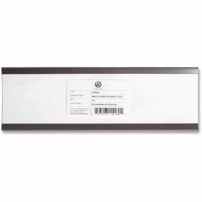 U Brands Magnet Hldr 6"X2" Black 10 Pack UBRFM2633