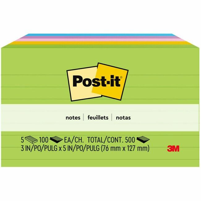 3M Company Notes Post-It 3X5 5 Pack Lined MMM635-5AU
