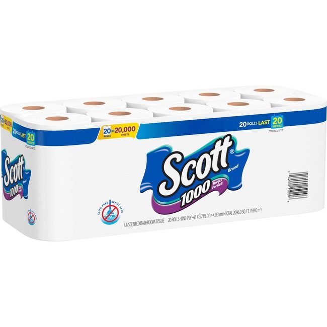 Kimberly-Clark Professional Kleenex / Scott / WypAll / Kimtech Roll Bath Tisue 1PLY 1000SH KCC20032