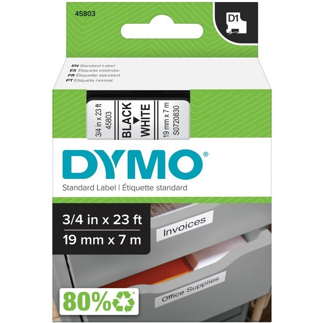 Newell Brands DYMO Cartridge Tape 3/4" Bk/We DYM45803