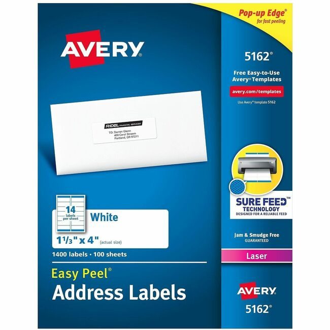 Avery Products Corporation Label Ezpeel Lsr 1.3X4 We AVE5162