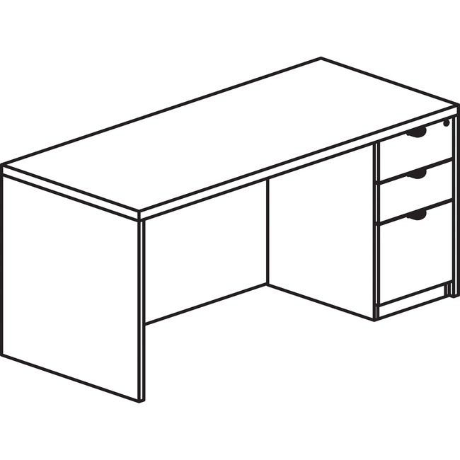 Lorell Desk Rt Ped Bbf 36X72 Ge LLRPD3672RSPGE