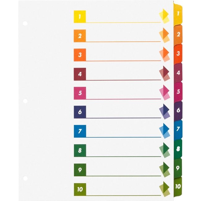 Business Source Dividers Index Toc 1-10 Mlt BSN21910