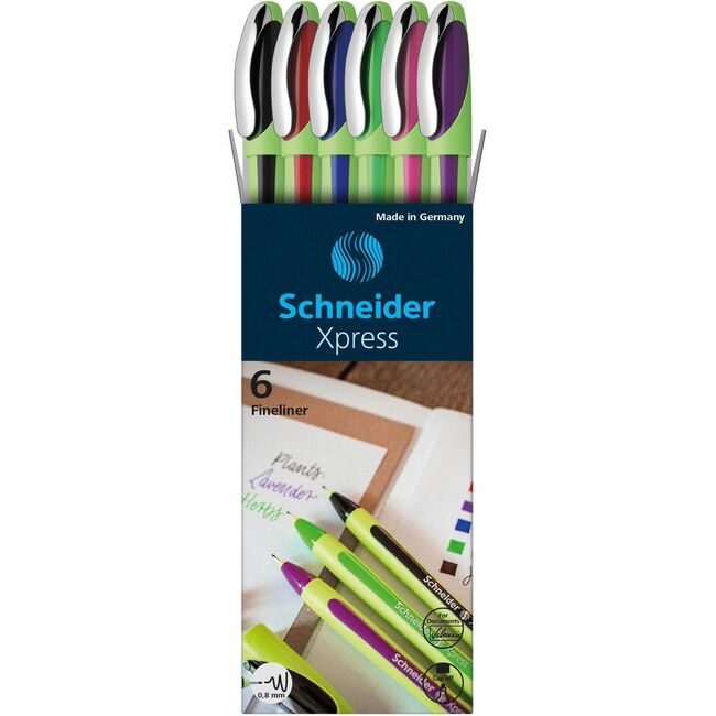 Dominion Blueline, Inc. Schneider Vizz Pen Fineliner 0.8MM Assorted 6 Pack RED190086