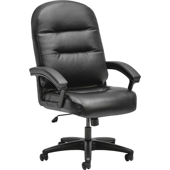 The HON Company Chair Exec Hback Lth Black HON2095HPWST11T