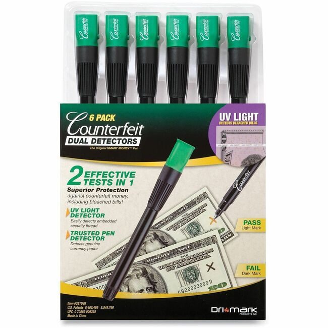 Dri Mark Products Pen Detectr Cntrft Dual 6 Pack DRI351UV6