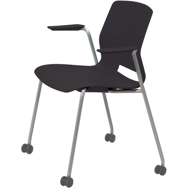 KFI Seating Chair 4-LEG Arms&Casters Black KFICS2701-P10