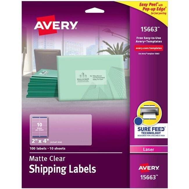 Avery Products Corporation Labels Easypeel 100/PK AVE15663