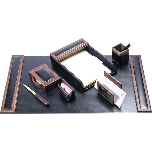 Dacasso Dsk St Walnut Lthr 7PC DACD8404