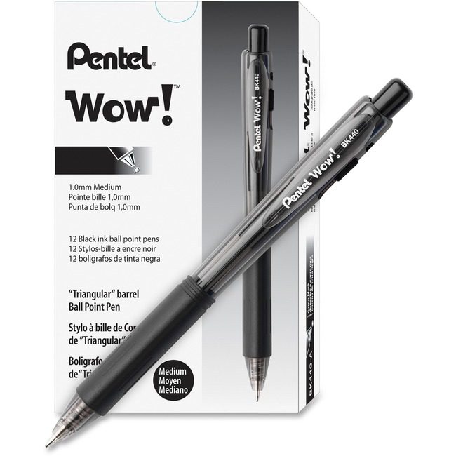 Pentel of America Pen Wow! Bllpnt Medium Black 36 Pack PENBK440ASW-US