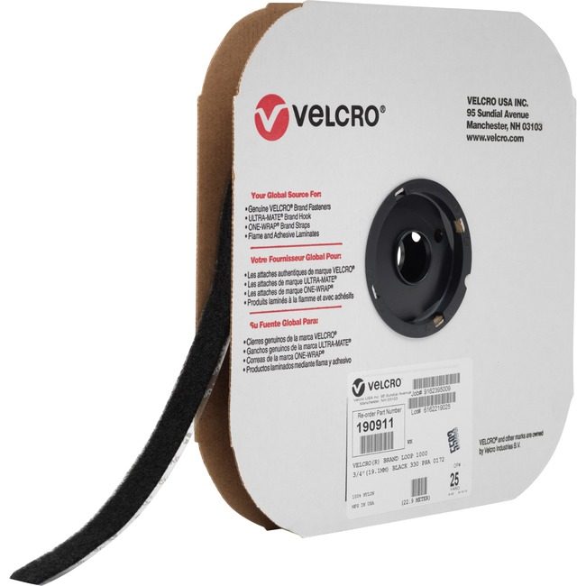 VELCRO Brand Velcro Companies Brand Tape Stickyback Loop Black VEK190911