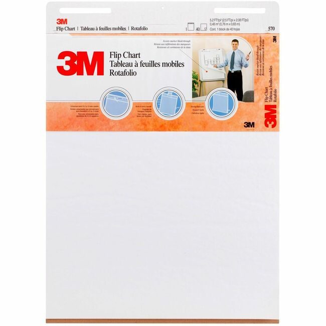 3M Company Pad Flipchart Bleed Rsistnt MMM570