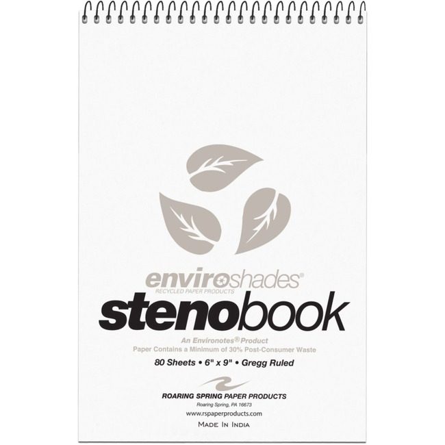 Roaring Spring Paper Products Notebook Steno 6X9 Gray ROA12274