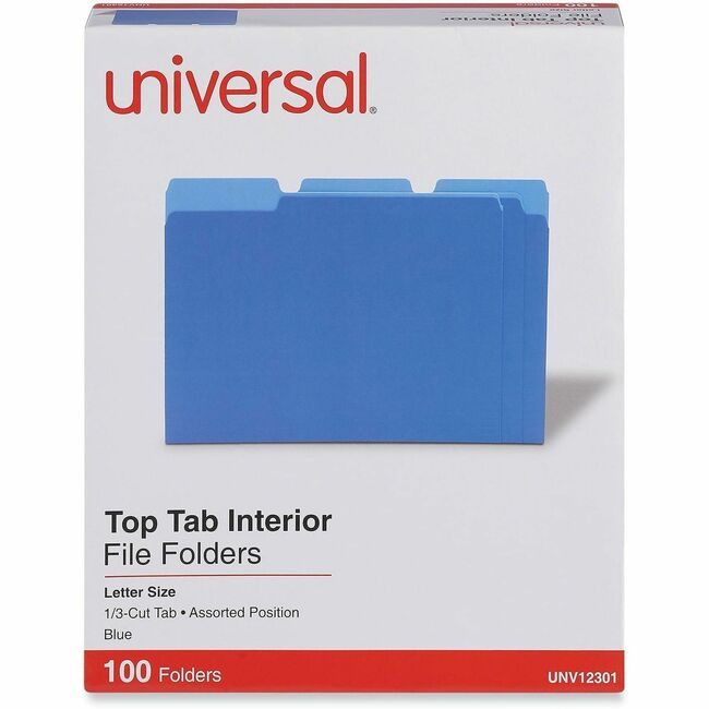 Universal Office Products Folder Intr 1/3CUT Letter Be UNV12301
