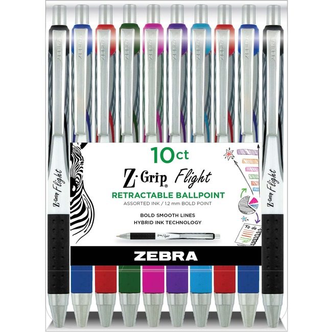 Zebra Pen Corporation Bp Ret 1.2MM 10 Pack Assorted ZEB21901