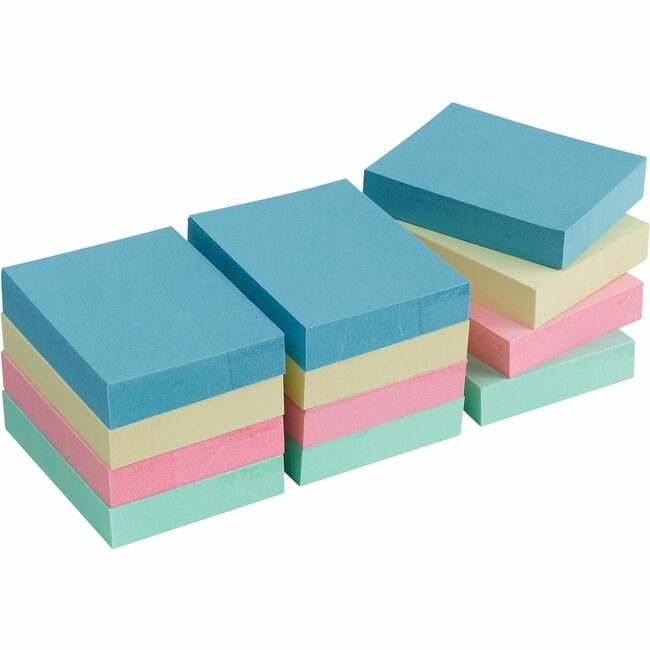Business Source Notes Adhesive 1.5X2 12 Pack Pstl BSN16500