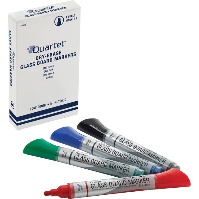 ACCO Brands Quartet Marker Glass Bullet Assorted 4 Count QRT79552