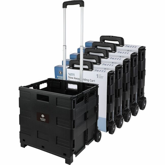 Business Source Cart Stow And Go Black BSN14111CT