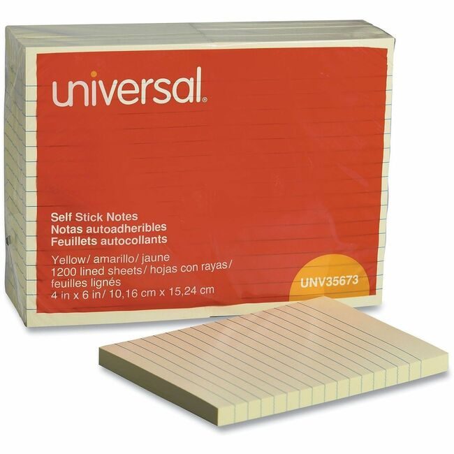 Universal Office Products Note ST-IT4X6 12PD Lnd Yw UNV35673