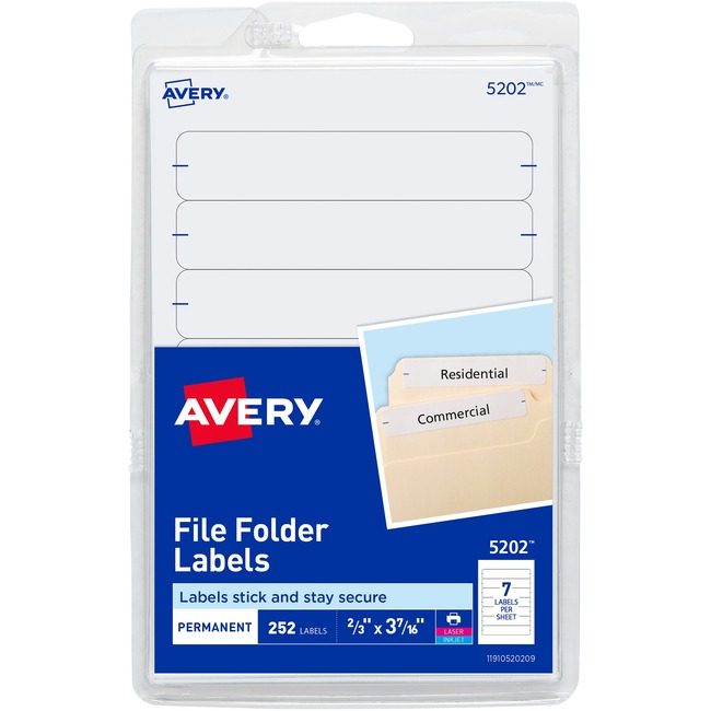 Avery Products Corporation Label Fldr Perm Lsr/Inkj We AVE05202