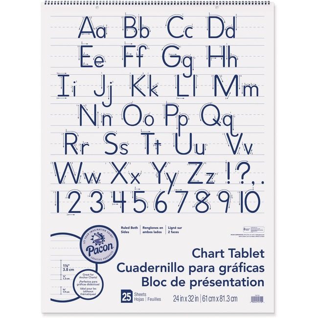Pacon Corporation Tablet Chart 1.5"RULD 24X32 PAC74710