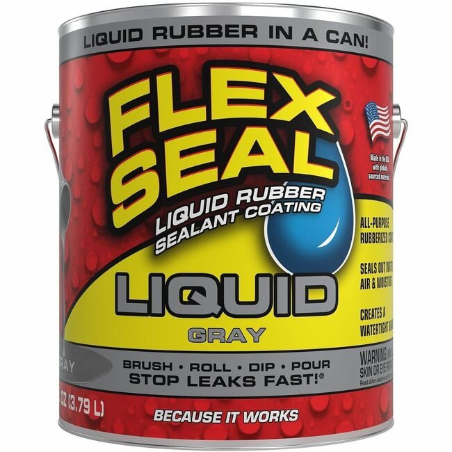 Swift Response, LLC Flex Seal Rubber Liquid 1 Gallon Gray FLXUS855GRY012