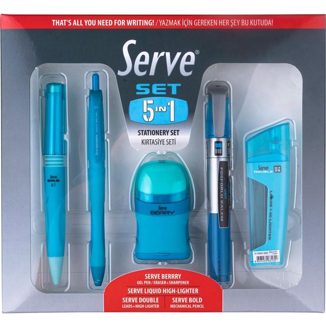 So-Mine Writing Set Combo Blue SRV5IN1SET07FM