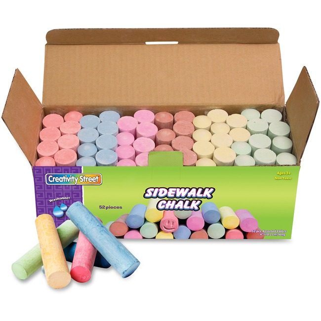 Pacon Corporation Chalk Sidewalk 52PC Assorted PAC1752