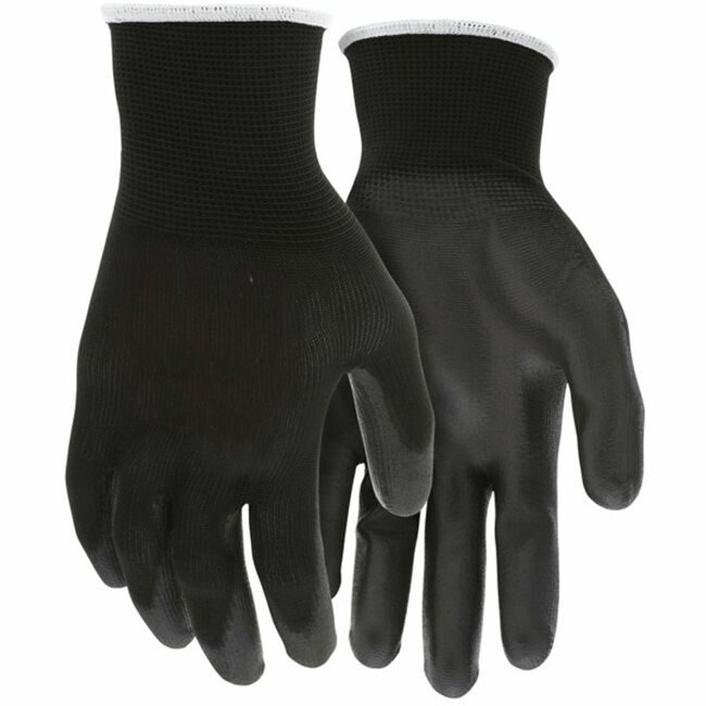 MCR Safety Glove Work Pu 13GA Black Large MCSCRWB96699L