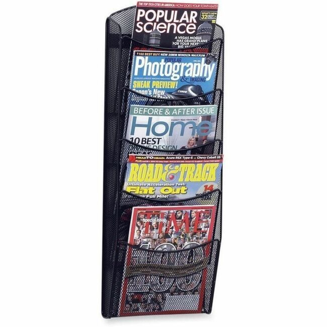 Safco Products Rack Magazine 5 PKT Black SAF5578BL