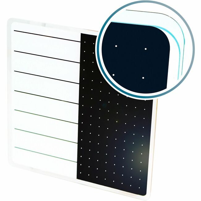 Floortex Board Glass 14X14 White Black FLRFCVGM1414WP