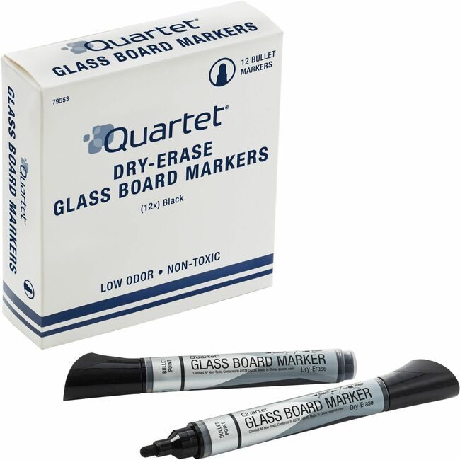 ACCO Brands Quartet Marker Glass Bullet Black Dz QRT79553