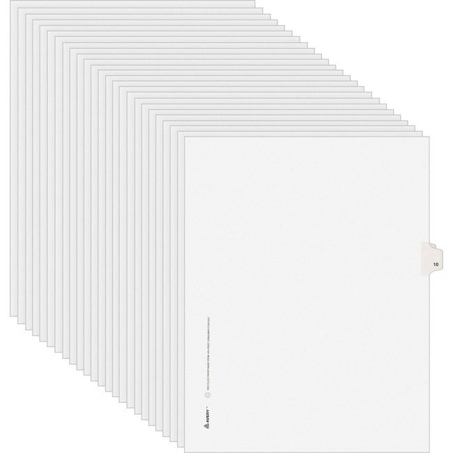 Avery Products Corporation Dividers Index Sidetab 10 AVE11920