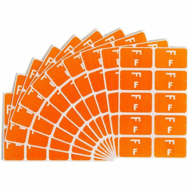 Smead Manufacturing Co. Label Accs "F" Ornge 100 Count SMD67176
