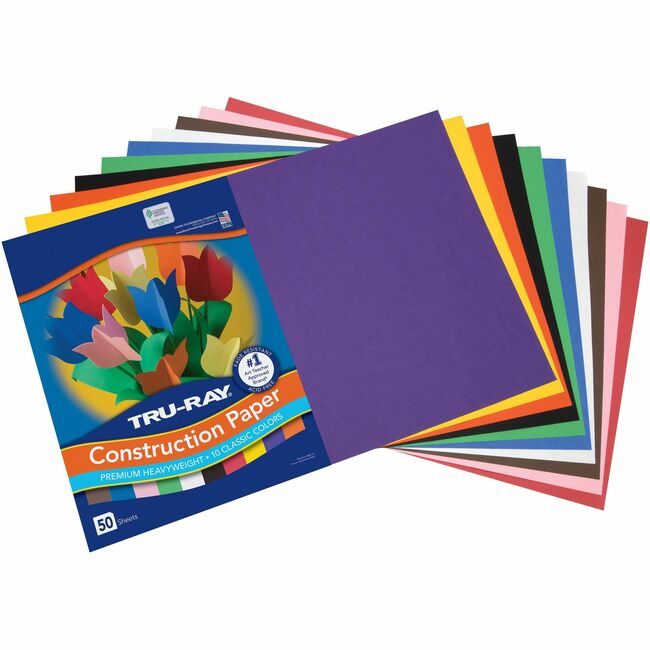 Pacon Corporation Paper Const 12X18 Assorted 50SH PAC103063
