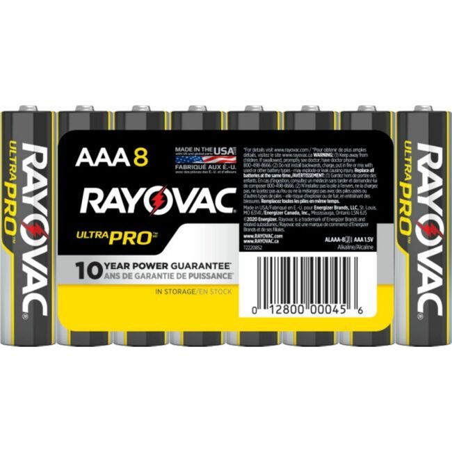 Energizer Holdings Rayovac Battery Aaa Alkaline RAYALAAA8J
