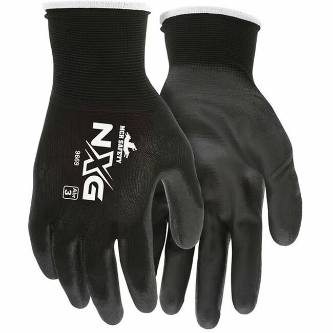 MCR Safety Glove Work Pu 13GA Black Medium MCSCRW9669M