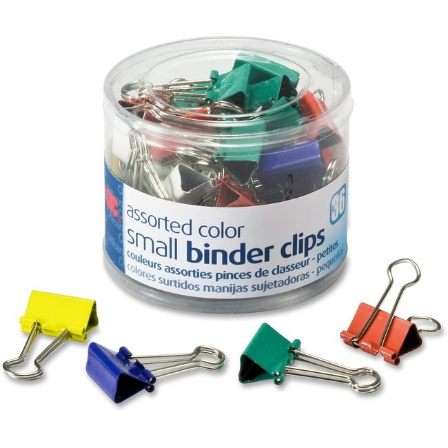 Officemate Clip Binder Smll Assorted 36/TUB OIC31028
