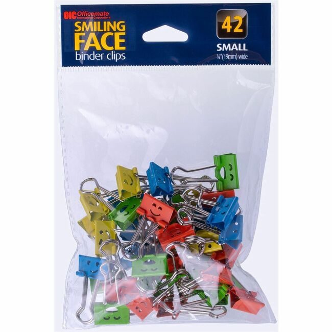 Officemate Clips Binder Smile 42COUNT OIC31090
