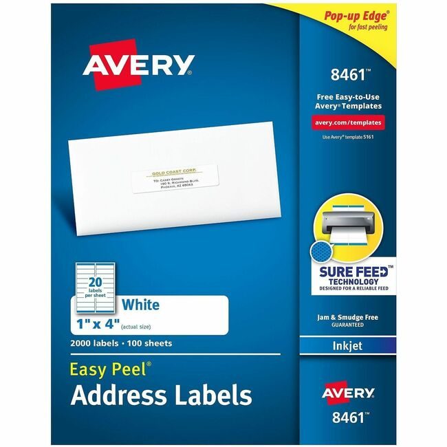 Avery Products Corporation Label Ezpeel Inkjt 1X4 We AVE8461