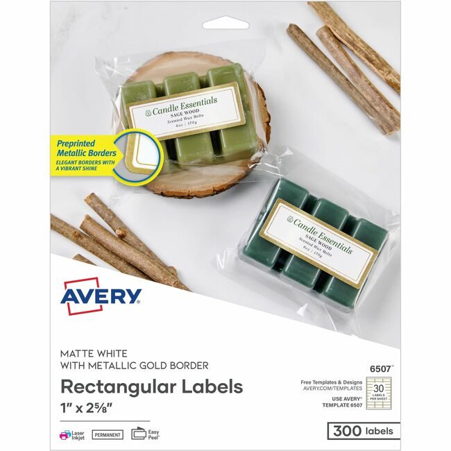 Avery Products Corporation Labels Goldborders 1X2.63IN AVE06507