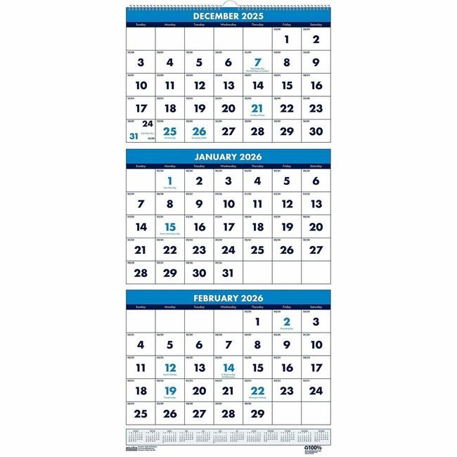House of Doolittle Calendar Three-Month HOD3640