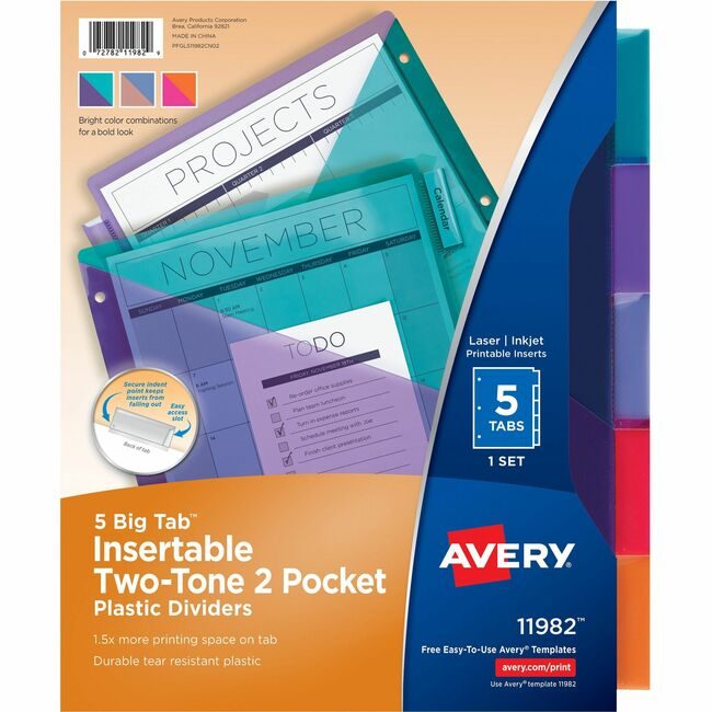Avery Products Corporation Divider Dblpkt 5TAB AVE11982